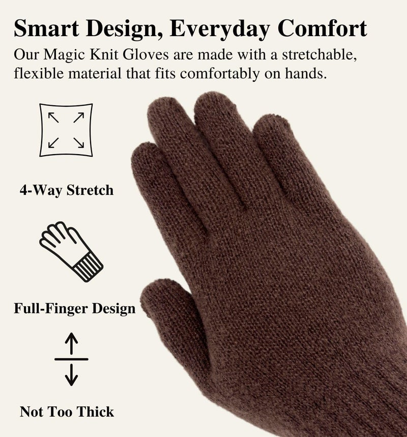 MD Style Magic Knit Gloves for Women Cold Weather Winter Solid Color for Daily Sports Workout Runnging Jogging Full Finter - Image 5
